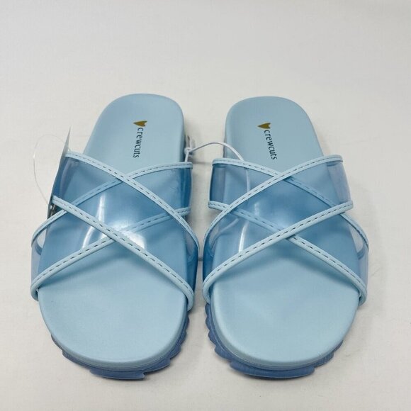 J Crew Crewcuts Little Girl K12 Slip On Pool Clear Jelly Sandals in Blue $45 223 - Picture 3 of 9
